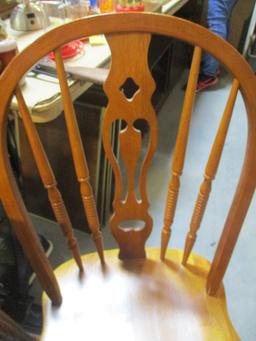 Oak Drop Leaf Breakfast Table with Two Side Chairs