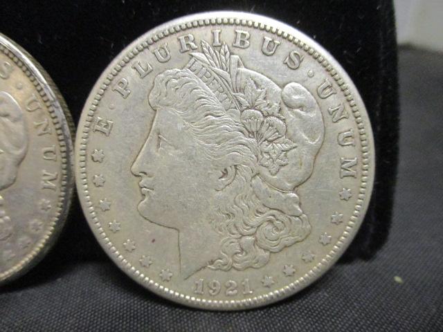 3 Morgan Silver Dollars- 1921, 1921D, 1921S