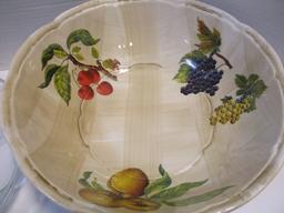 Divided Glass Plate and Ceramic Salad/Pasta Bowl Made in Italy