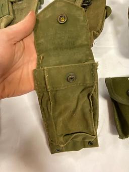 Large Lot of Original US Army Items- Canteen, Ammo Pouches, Bag, More