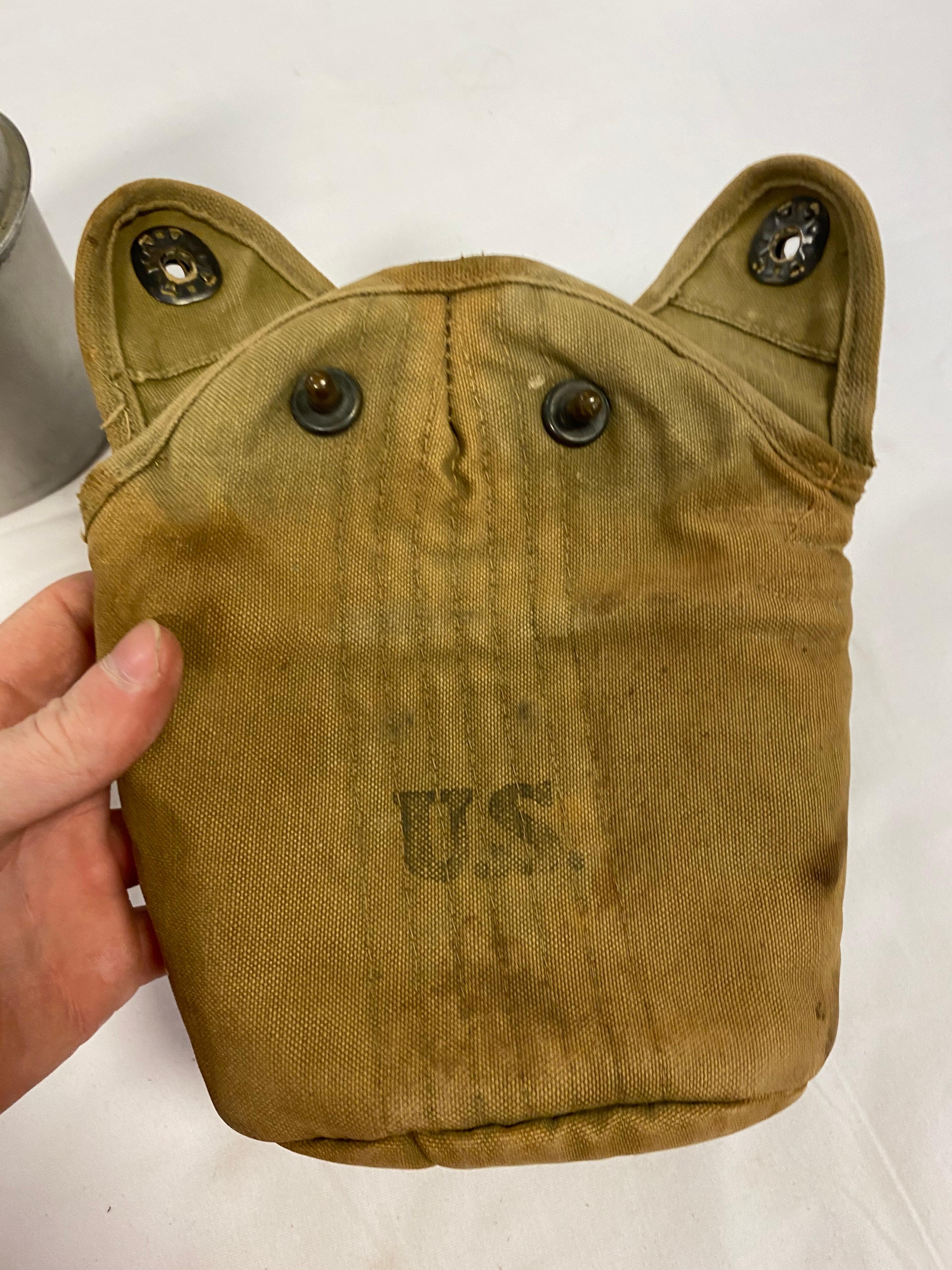 Original WWII US 1942 Canteen and Pouch