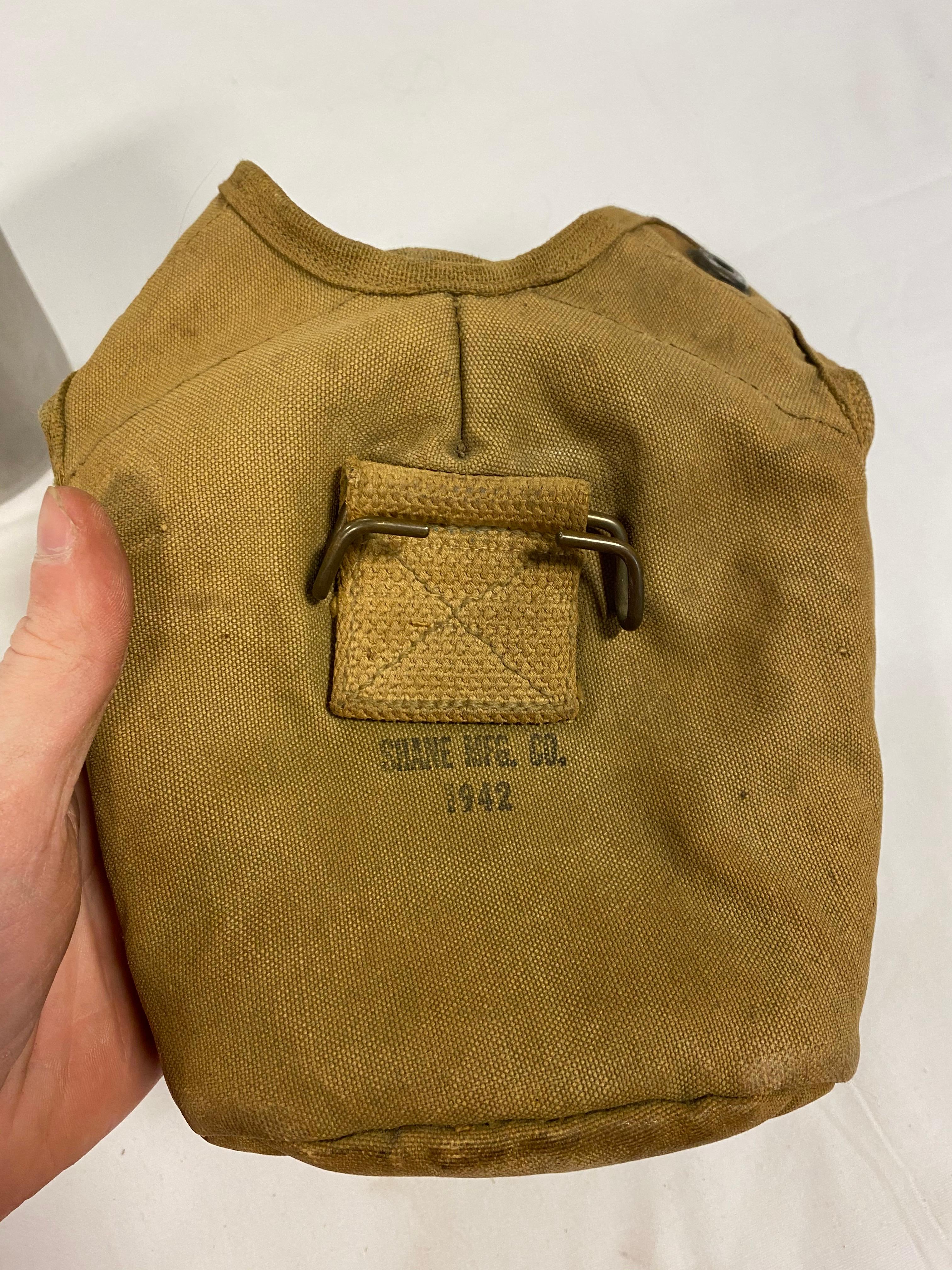 Original WWII US 1942 Canteen and Pouch