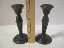 Pair of NS Co. Weight Sterling Silver Candle Holders