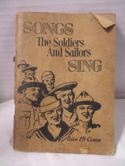 "1918-19 Songs the Soldiers and Sailors Sing" Song Book, Leather Bound 1944