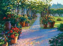 Siena Arbor Texturized Giclee on Canvas signed by Howard Behrens