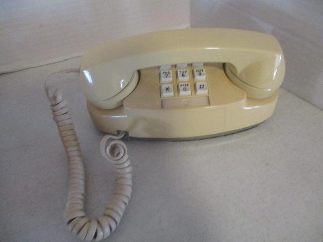 Vintage Red Western Electric Rotary Dial Desk Phone and AT&T Beige