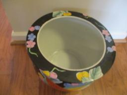 Colorful Tropical Fruit Motif Oriental Fish Bowl Planter