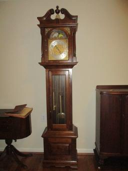 Emperor Clock Co. Walnut 300M Weight Driven Grandfather Clock