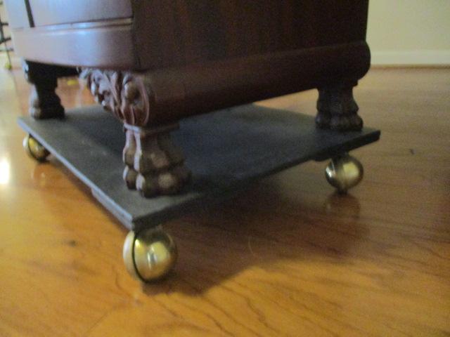 Bow Front Wood Music Cabinet with Claw Feet