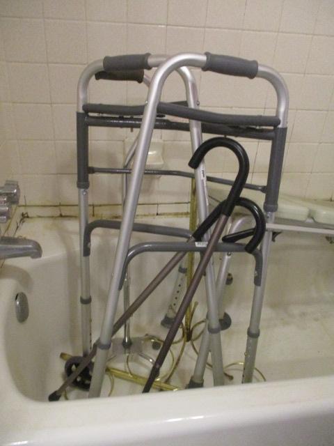 Wide Shower Seat, Walker and Canes