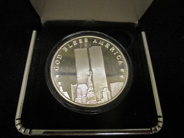 1 ozt. .999 Fine Silver Round- Twin Towers