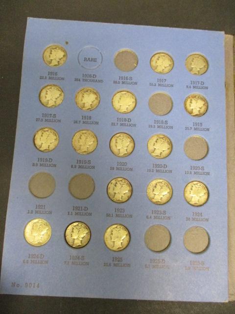 Lot of 61 Mercury Dimes in Book