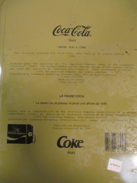 Two Metal Coca-Cola Trays
