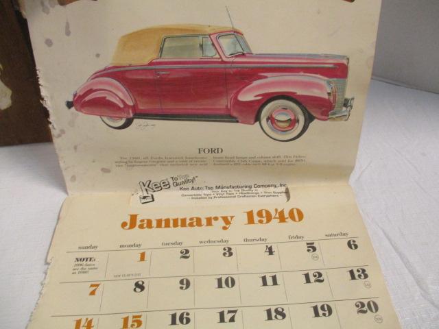 Two Metal Trays, Automemories Calendars, Dodge Ad