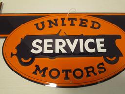 United Motors Service Embossed Arrow Sign