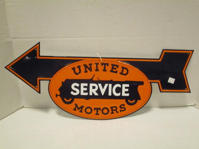 United Motors Service Embossed Arrow Sign