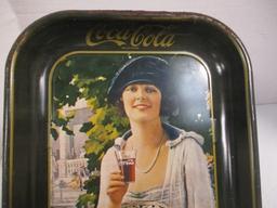 Vintage 1973 Coca-Cola Girl Metal Tray