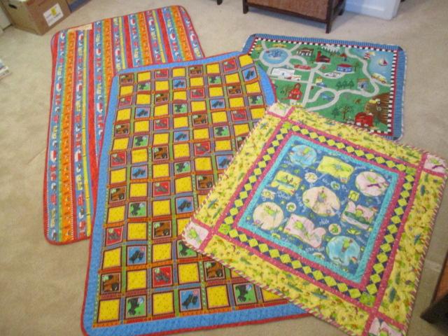 Four Children's Themed Machine Stitched Throws/Mats