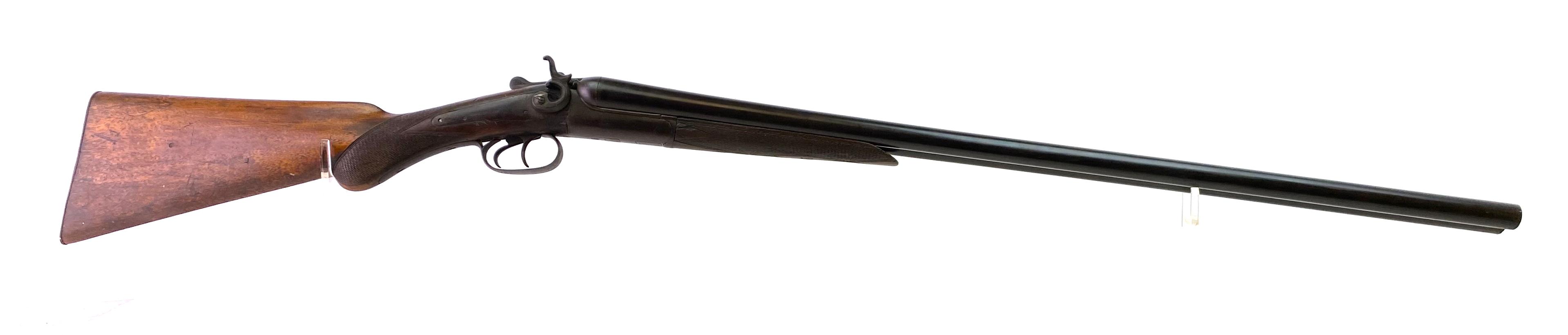 Antique Newmann Bros Belgian 12 GA. SXS Double Barrel Exposed Hammer Shotgun