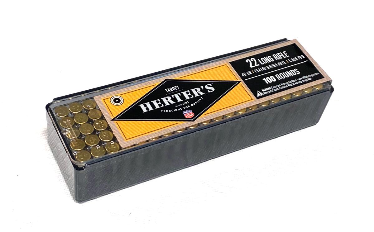 NIB 100rds. of .22 LR Herter's 40gr. Plated RN Ammunition