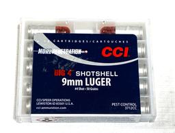 NIB 10rds. CCI Shotshell "BIG 4" 9mm #4 Shot 50gr. Pest Control Ammunition
