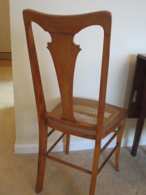 Antique Birdseye Maple Side Chair with Caned Seat