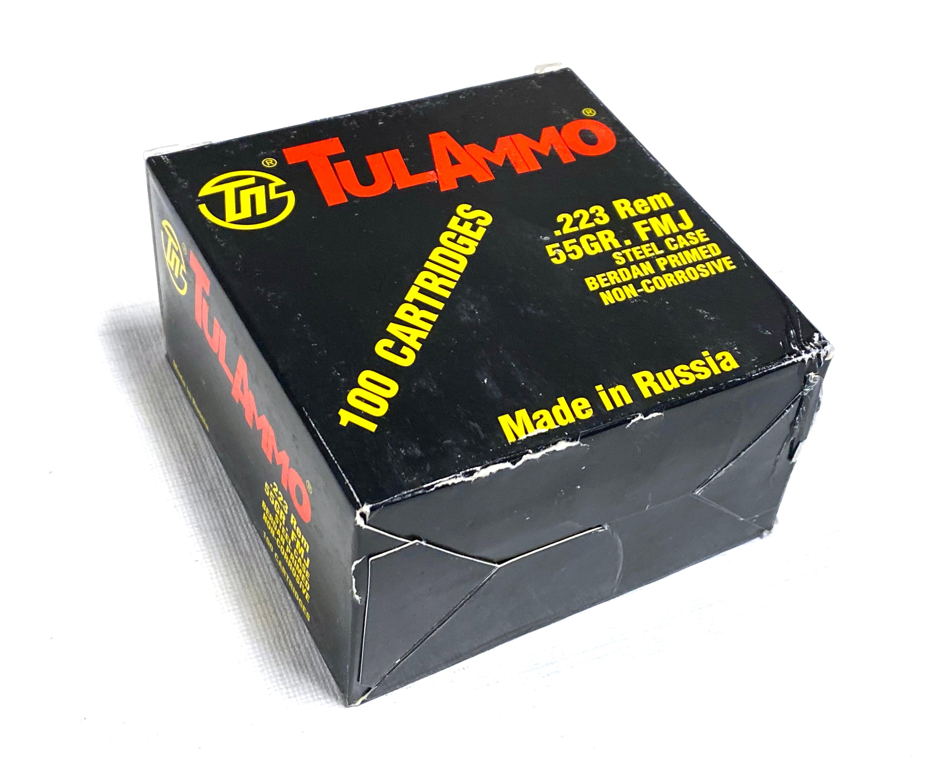 NIB 100rds. of TulAmmo .223 REM. 55gr. FMJ Steel Case Ammunition