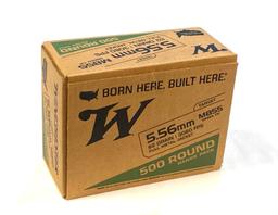 NIB 500rds. of Winchester 5.56mm 62gr. M855 Green Tip Ammunition