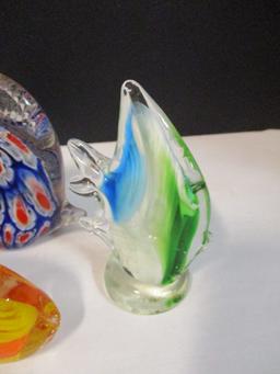 Eight Art Glass Tropical Fish