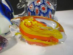 Eight Art Glass Tropical Fish