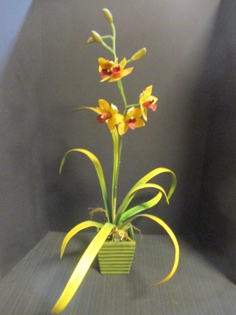 Artificial Orchid in Ceramic Planter