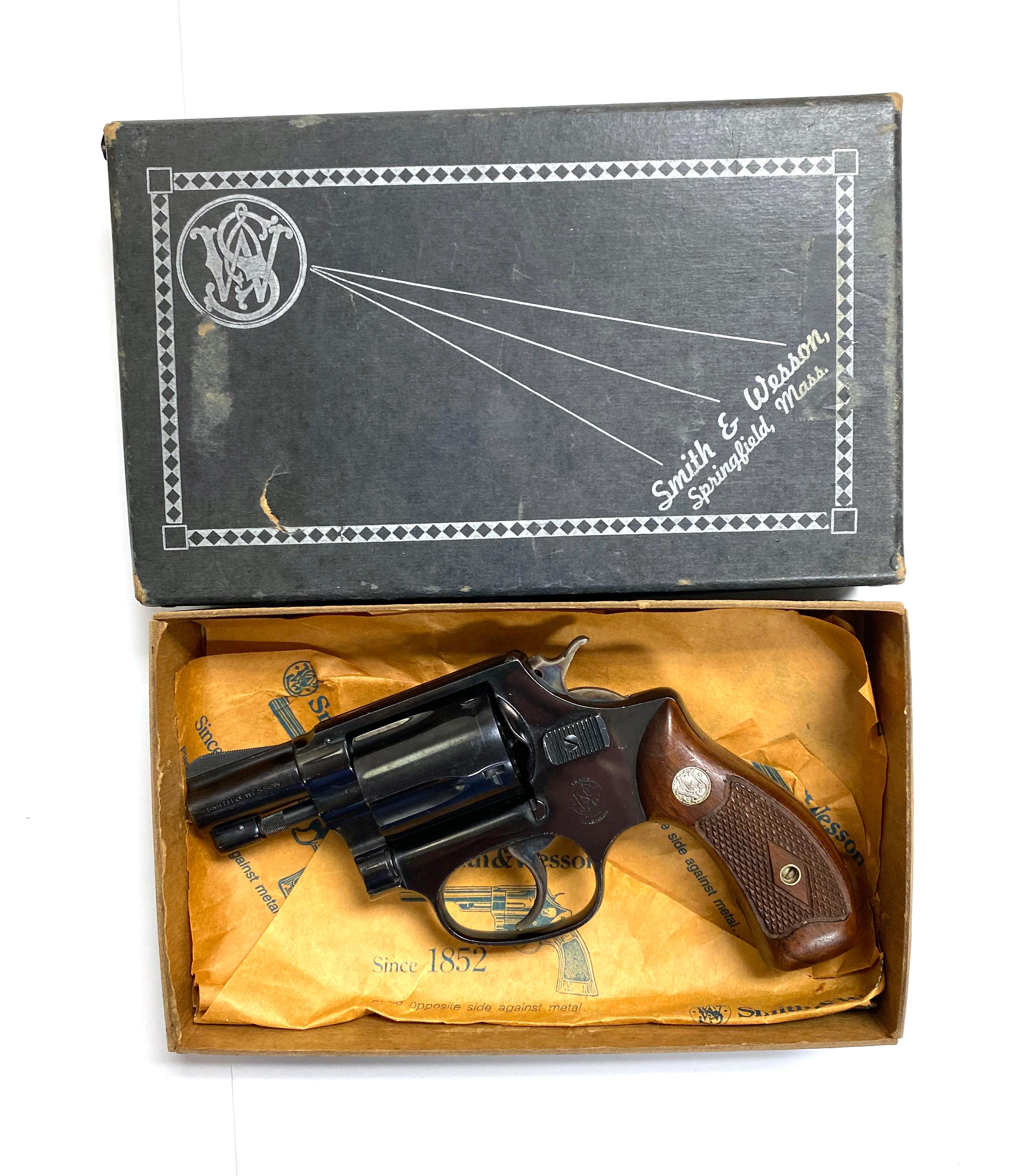 LNIB 1955 Smith & Wesson .38 Chiefs Special 2” Blue Revolver w/ Early Flat Latch & Diamond Grips