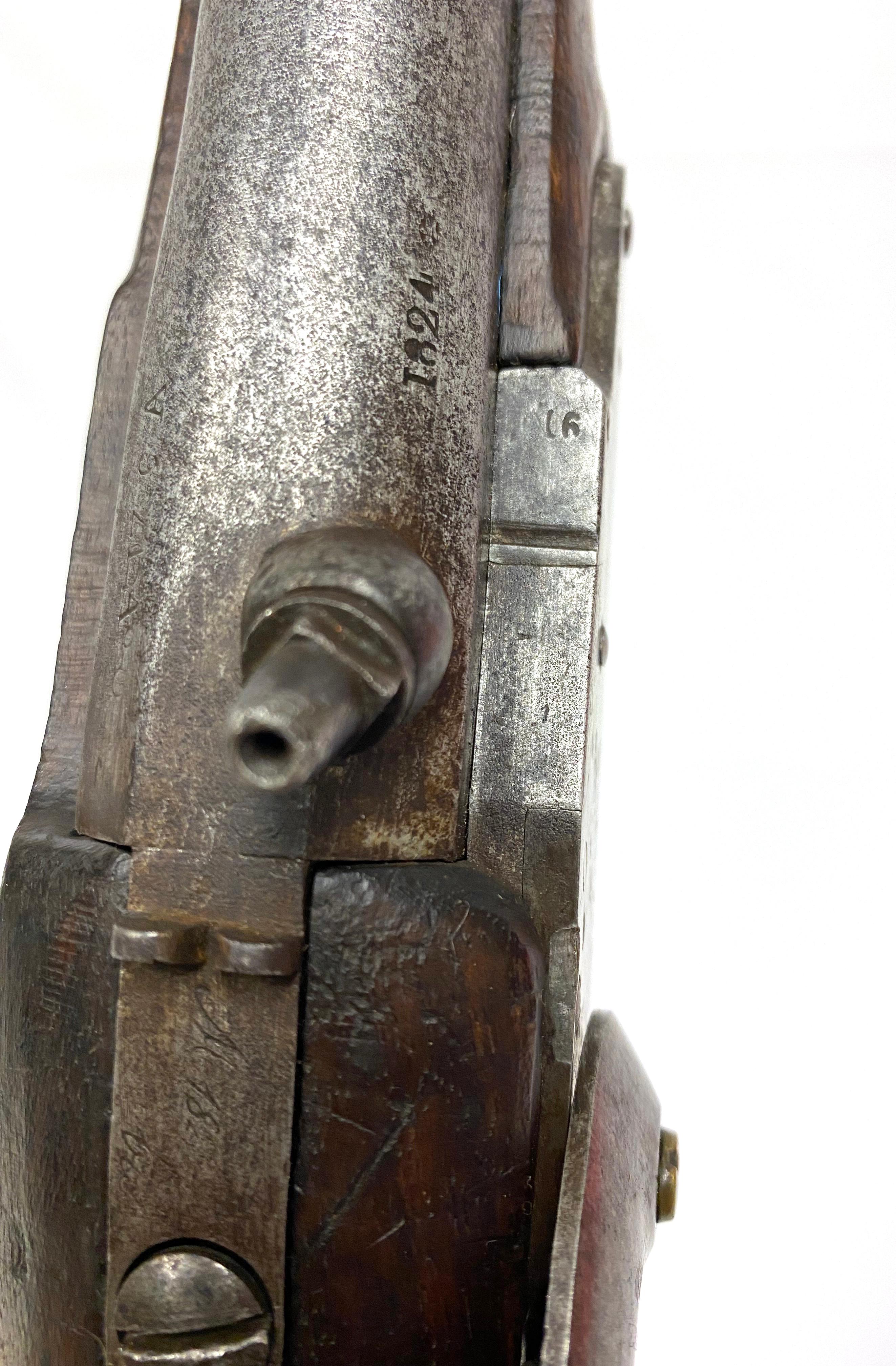 Original French Model 1822 T Bis Single Percussion Pistol by Charleville dated 1824