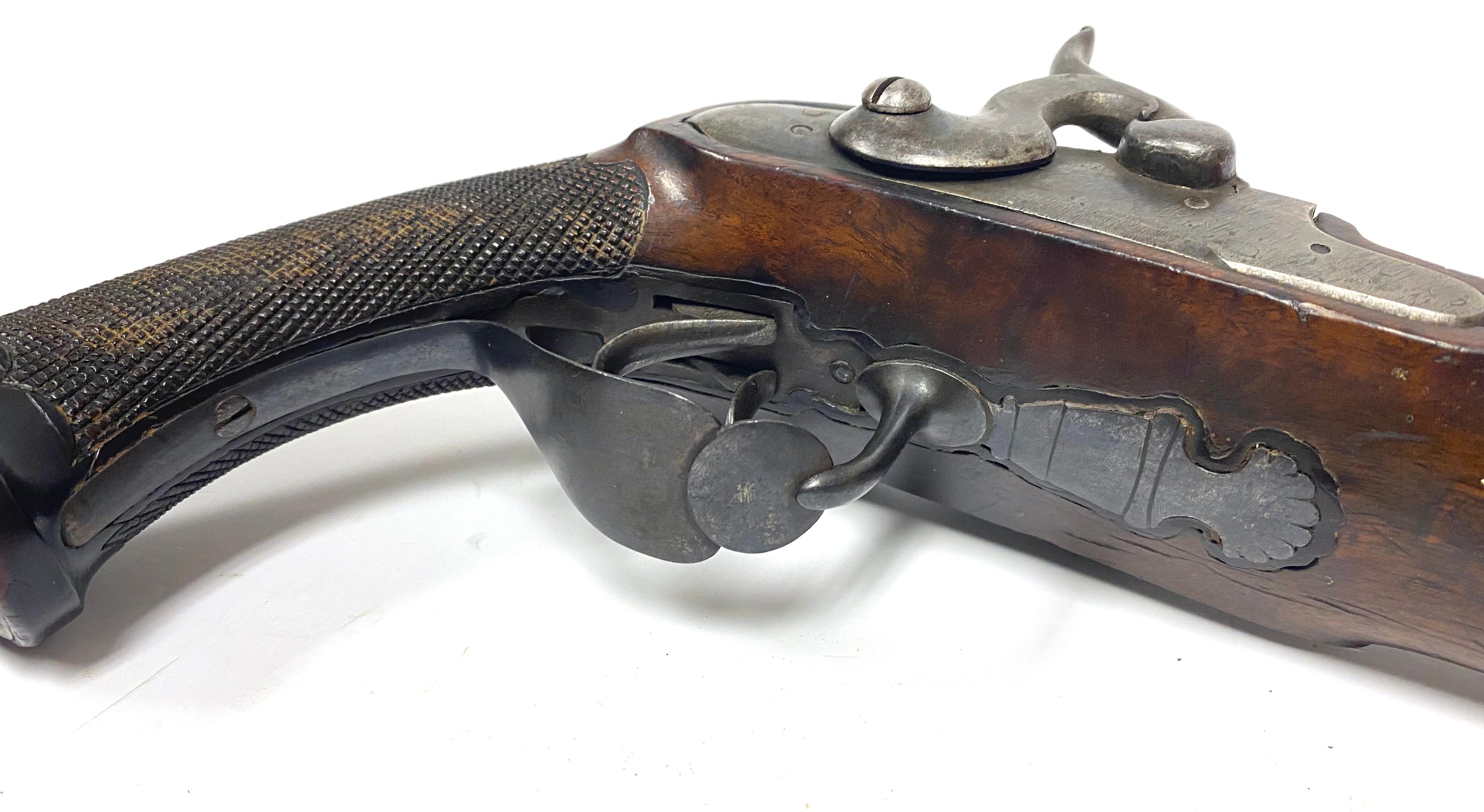 Antique Double Barrel / Hammer Caplock Muzzleloader Pistol