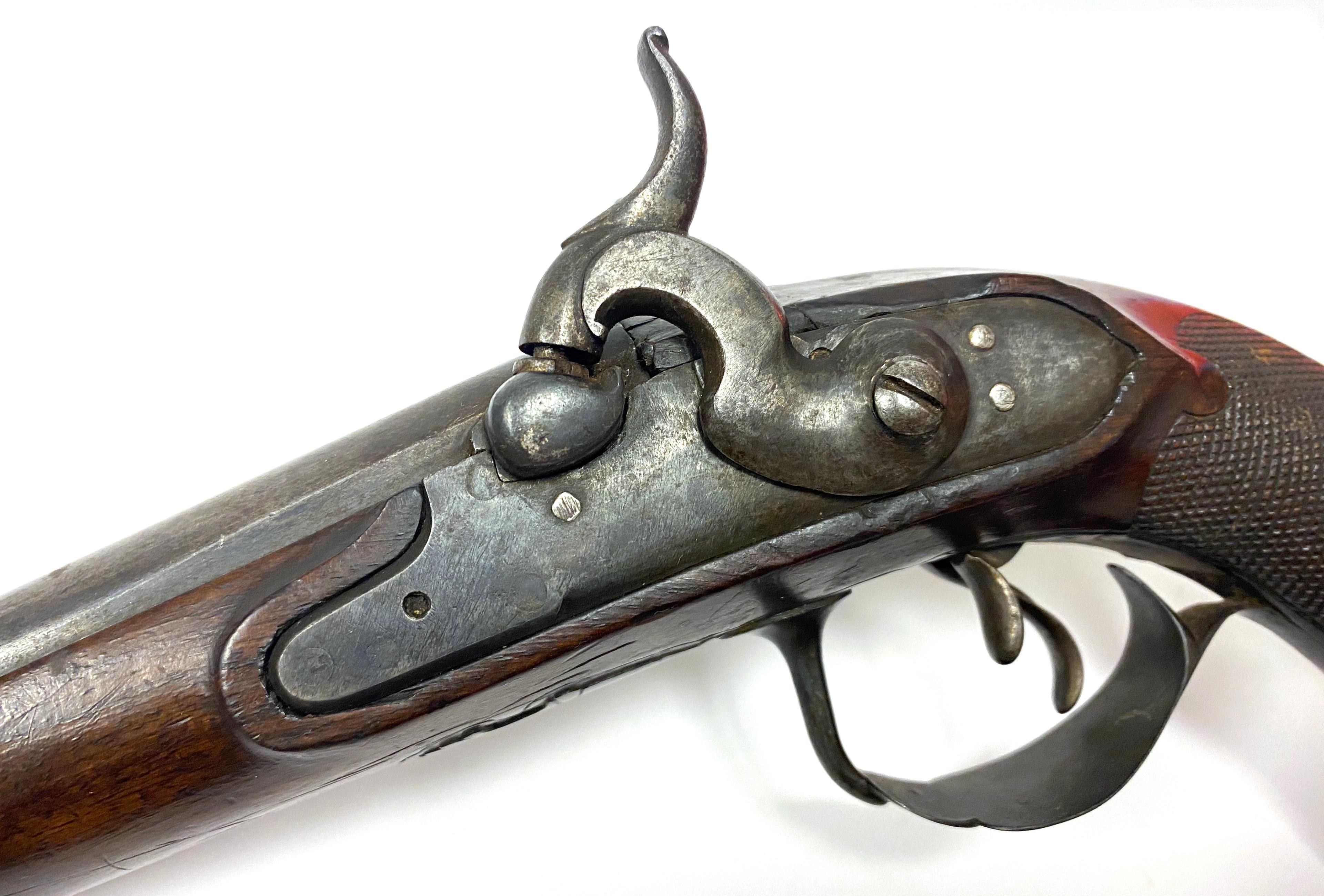 Antique Double Barrel / Hammer Caplock Muzzleloader Pistol