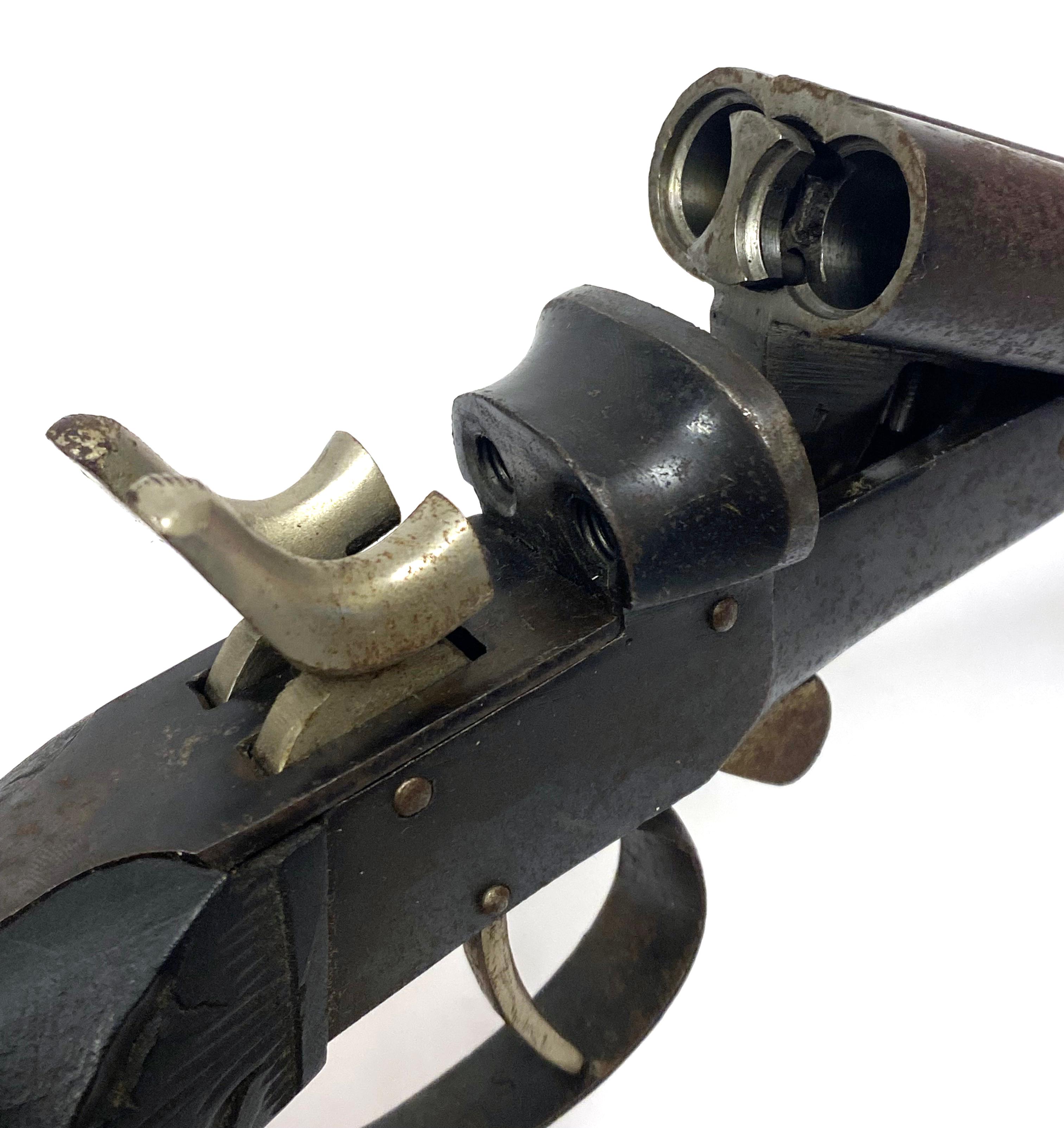 Antique Belgian .410 GA. Double Barrel SXS "Tukaway" Pistol