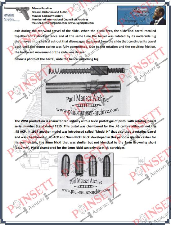 Extraordinarily RARE Experimental Prototype Josef Nickl Patent Mauser M1916/22 9MM Pistol