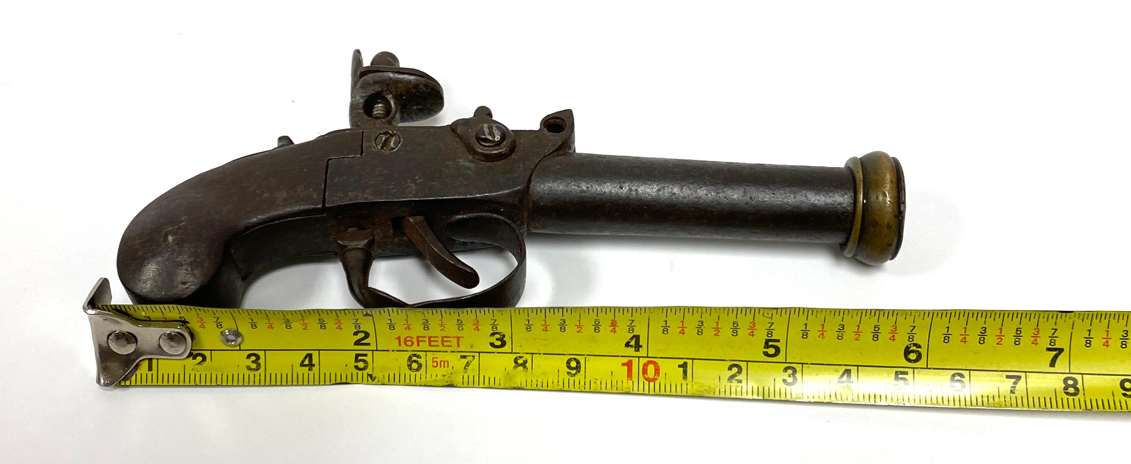 Original 18th Century Antique Flintlock Muff Pistol