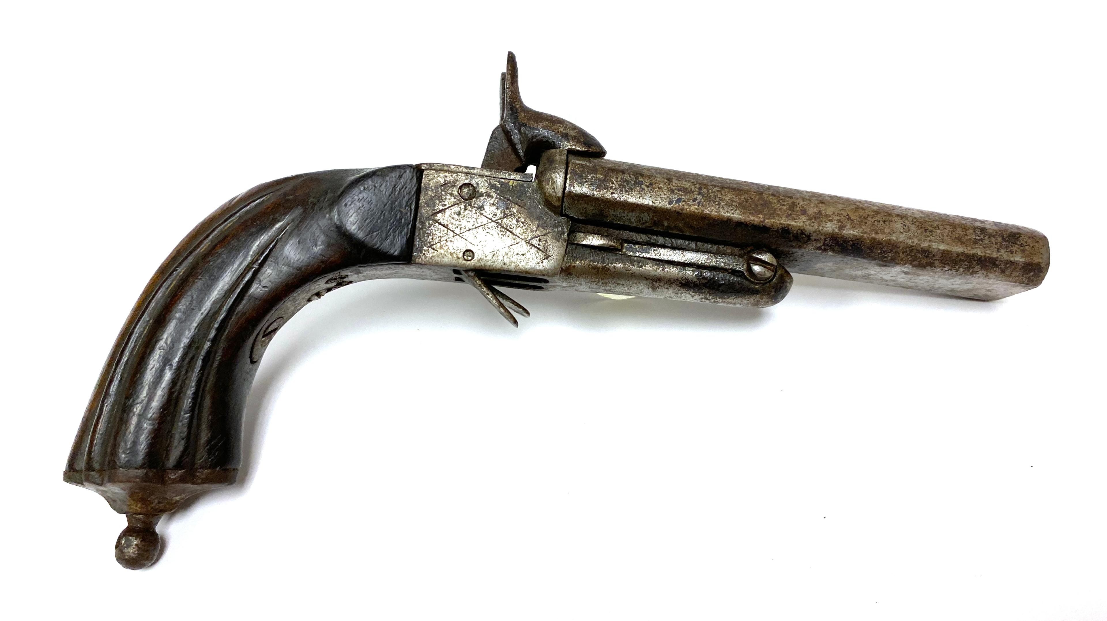 European French-Style Double Barrel Pinfire Pistol