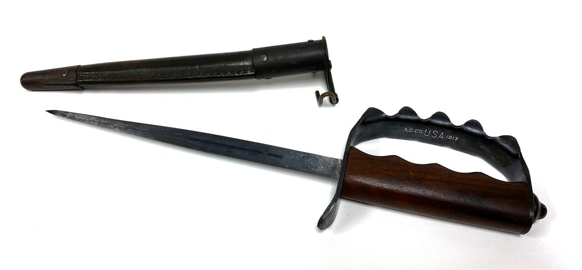 U.S. WWI M1917 Trench Knife by American Cutlery Company with Scabbard by Jewell