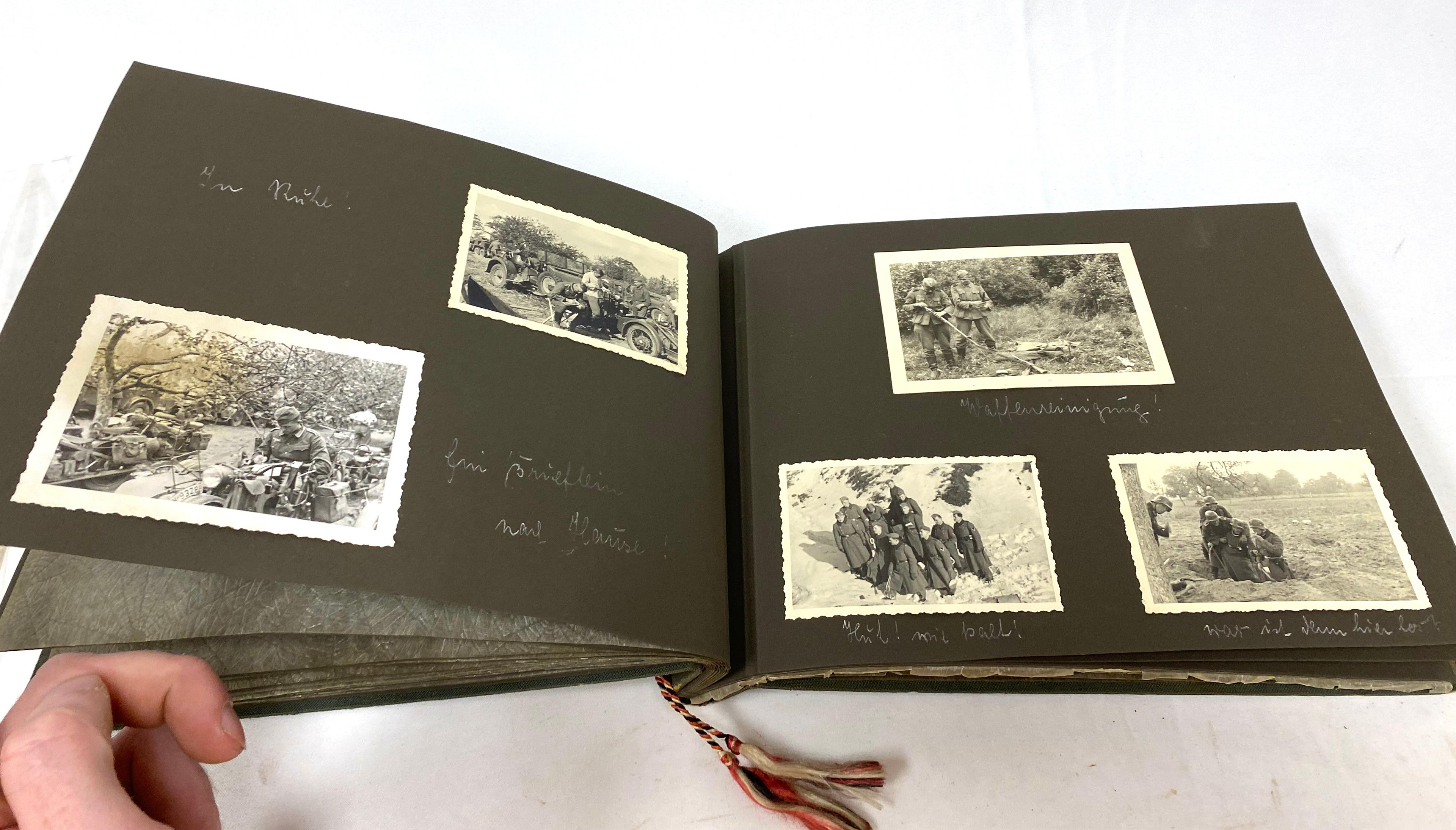 Outstanding WWII Wartime German photo-album with 80+ photos of Combat + Atrocities