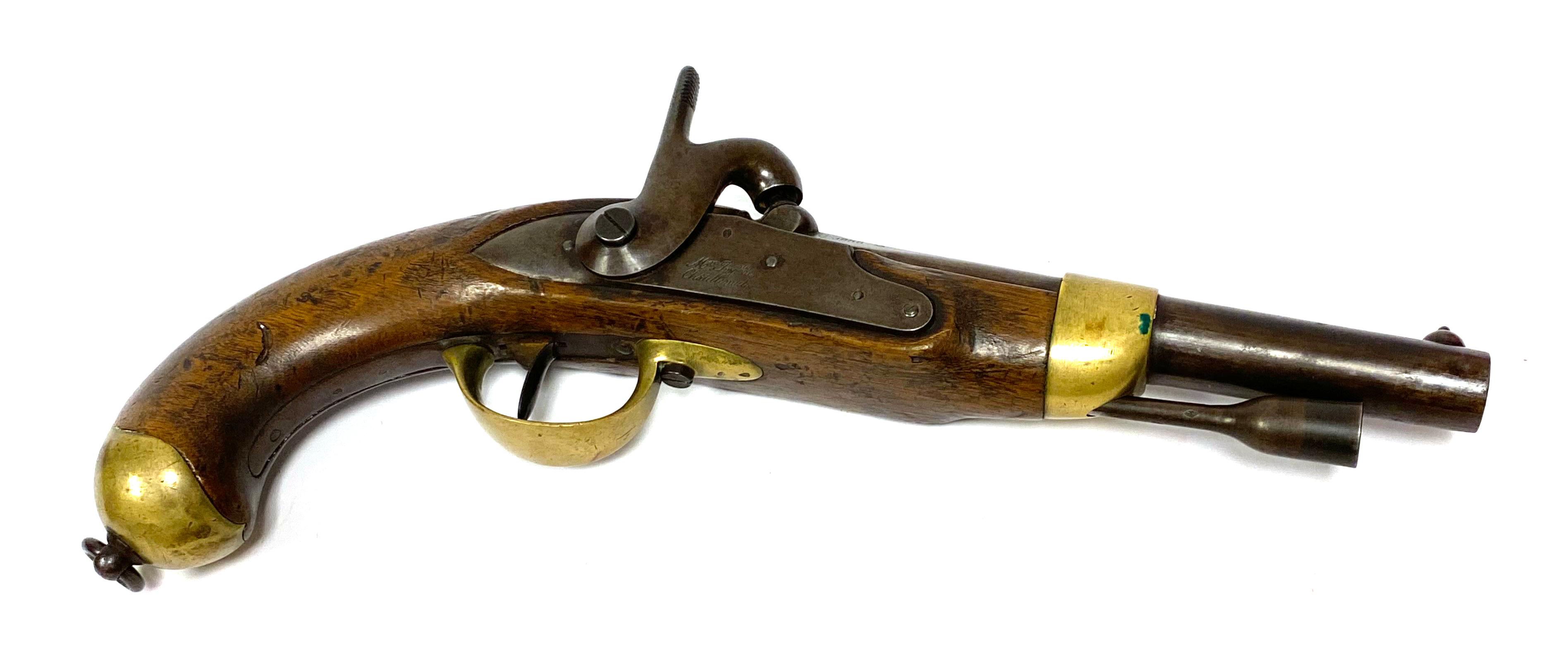 Exceptional 1856 French Model 1822 T BIS Percussion Cavalry Pistol by Chatellerault Arsenal