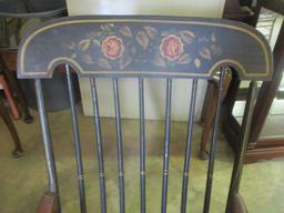 Antique Hitchcock Style Rocking Chair with Caned Seat