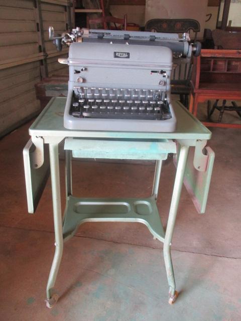 Antique Royal Touch Control Typewriter and Metal Rolling Drop Side Typewriter