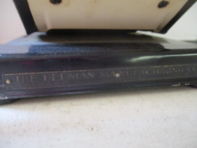 Antique The Hedman Mfg. F&E "The Lightening" Check Writer Machine No. 2001936