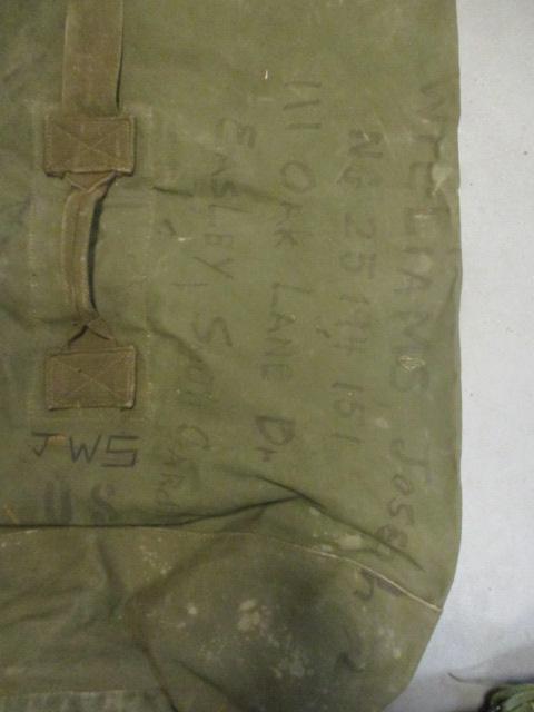 1967 Wear-Ever Aluminum US Military Storage Box.  2 Laundry Bags.