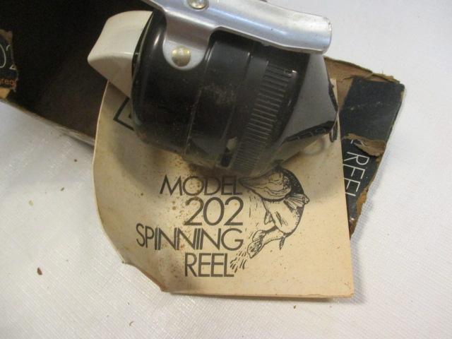 Zebco Model 202 Spinning Reel, Johnson Century Model 100 Reel