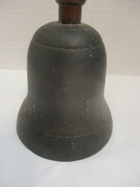 Reproduction Wood-Handled Iron School Bell