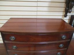 Vintage Dixie Mahogany 3 over 3 Bow Front Chest
