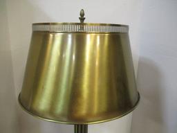 Antique Brass Double Bulb Pull Chain Lamp with Metal Shade